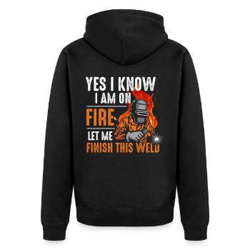 Yes I know I Am On Fire Let Me Finish This Weld - Veste à capuche bio Premium Unisexe - noir - Dos - Nico (187cm)