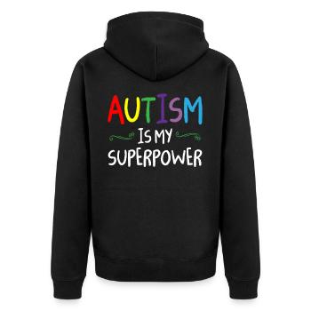 Autism Is My Superpower Autisme coloré Awareness - Veste à capuche bio Premium Unisexe - noir - Dos - Nico (187cm)