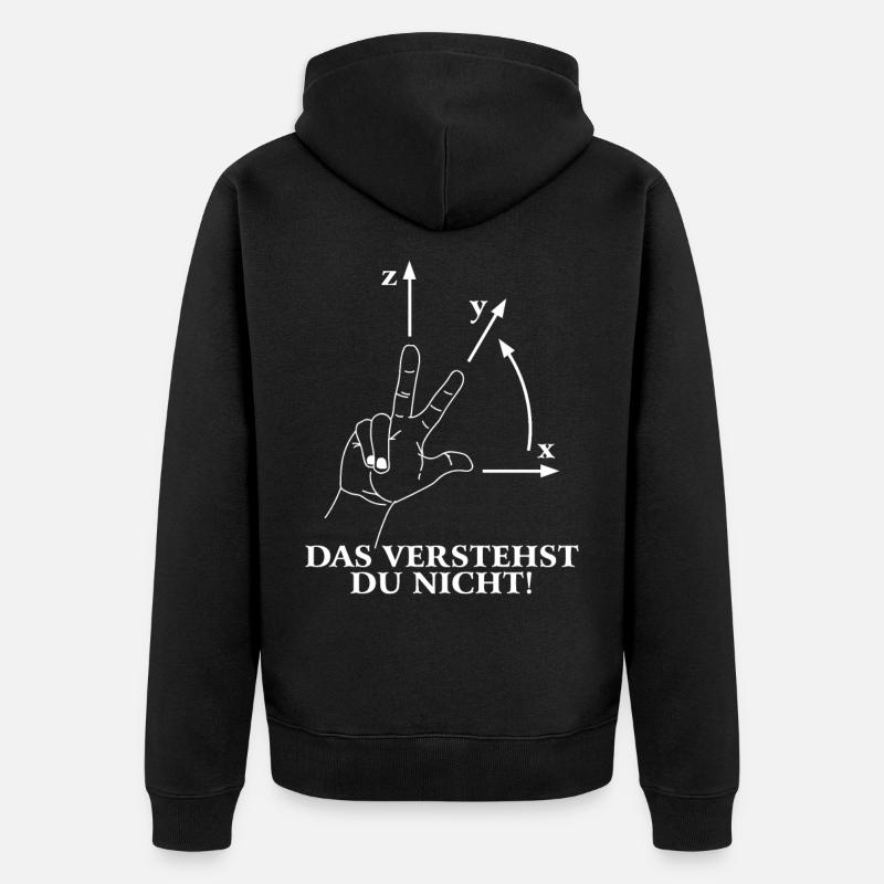 Koordinatensystem CNC Programmierer - Unisex Premium Bio Zip Hoodie - Schwarz