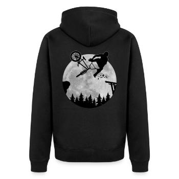 Bicycle BMX MTB Mountain Bike Gift Idea - Unisex Premium Organic Zip Hoodie - black - Back - Nico (187cm)
