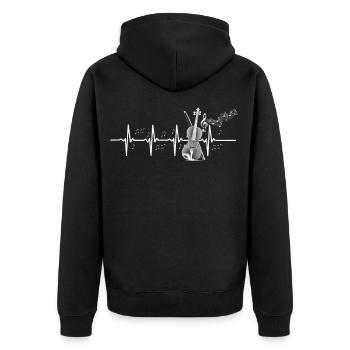 Violin Notes Musical Instrument Violin Heartbeat - Veste à capuche bio Premium Unisexe - noir - Dos - Nico (187cm)