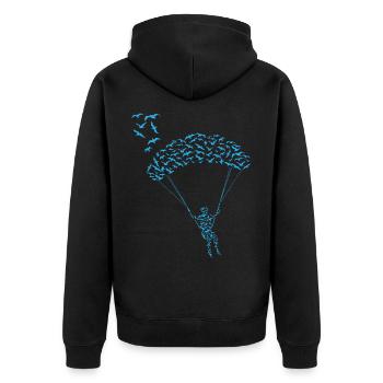 Paraglider Flock Bird Paraglider - Unisex Premium Organic Zip Hoodie - black - Back - Nico (187cm)