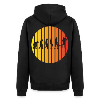 Football Football Coach Evolution Football Player - Unisex Premium Organic Zip Hoodie - black - Back - Nico (187cm)