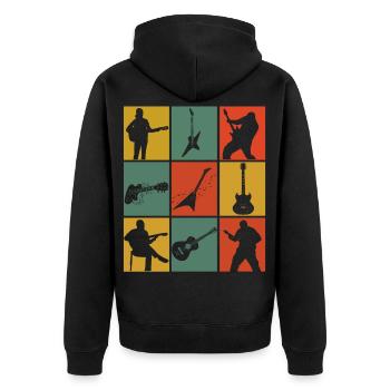 Rétro guitariste guitariste guitares électriques - Veste à capuche bio Premium Unisexe - noir - Dos - Nico (187cm)