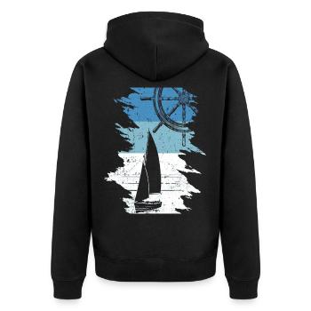 Voilier rétro voilier Regatta Volant - Veste à capuche bio Premium Unisexe - noir - Dos - Nico (187cm)