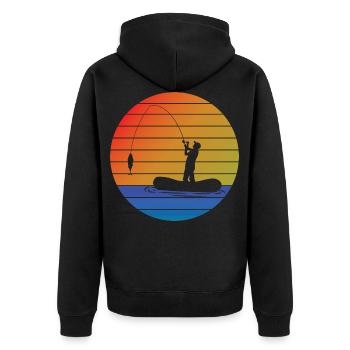 Pêcher pêcher rétro pêche pêche pêche - Veste à capuche bio Premium Unisexe - noir - Dos - Nico (187cm)