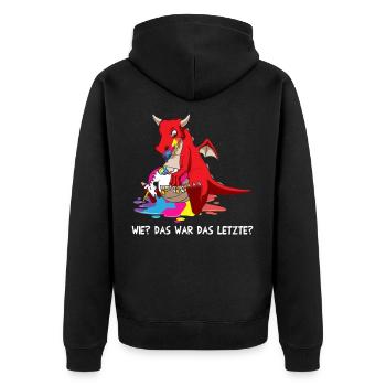 Dragons comme le dernier dragon mange la licorne - Veste à capuche bio Premium Unisexe - noir - Dos - Nico (187cm)