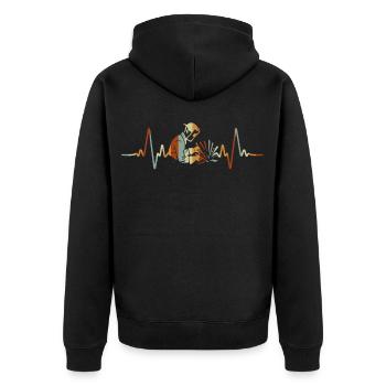 Soudeur rétro coeur de soudure Métallurgie Soudage - Veste à capuche bio Premium Unisexe - noir - Dos - Nico (187cm)