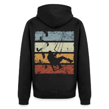 Vintage Kitesurfer - Veste à capuche bio Premium Unisexe - noir - Dos - Nico (187cm)