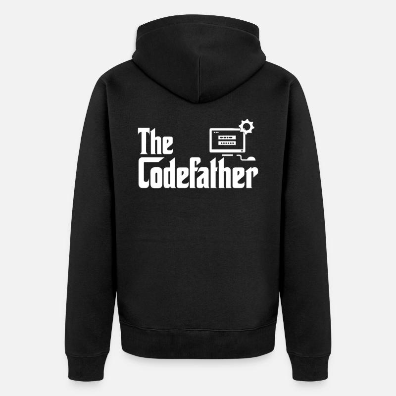 L’ordinateur codeur codeur développeur Codefather - Veste à capuche bio Premium Unisexe - noir