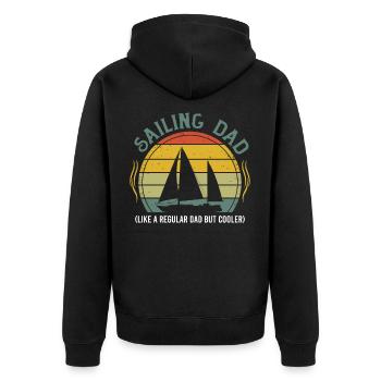 Sailing Dad Like A Regulard Dad But Cooler - Unisex Premium Organic Zip Hoodie - black - Back - Nico (187cm)