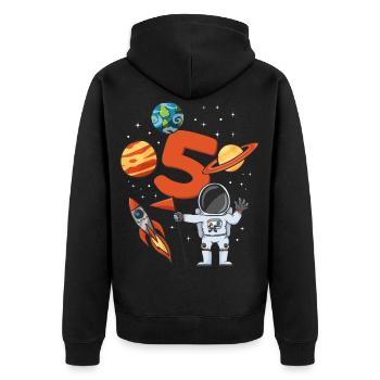 Anniversaire d’astronaute 5 ans - Veste à capuche bio Premium Unisexe - noir - Dos - Nico (187cm)