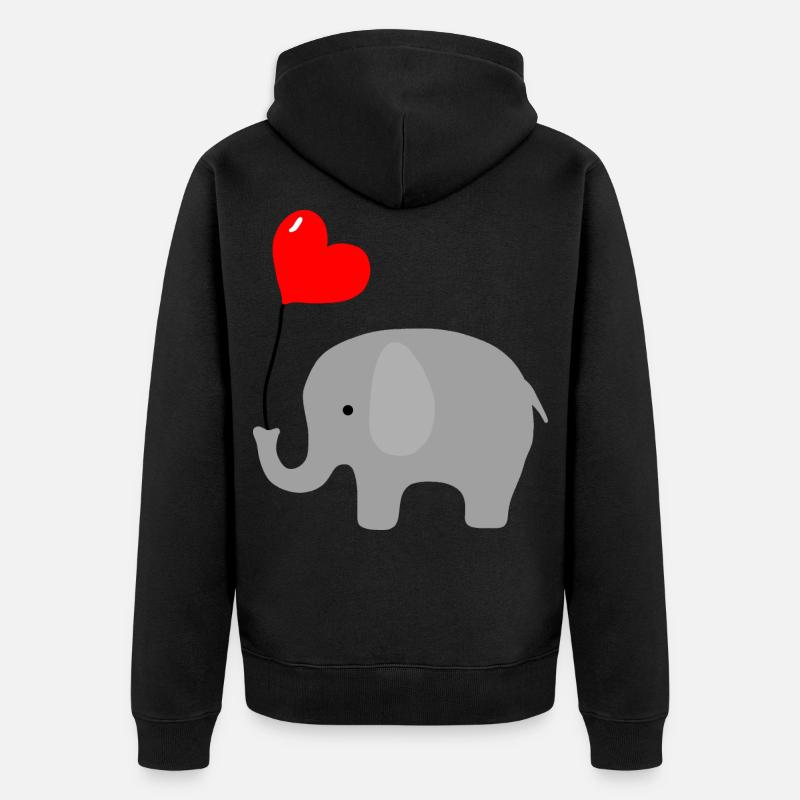 Amour cœur d’éléphant - Veste à capuche bio Premium Unisexe - noir