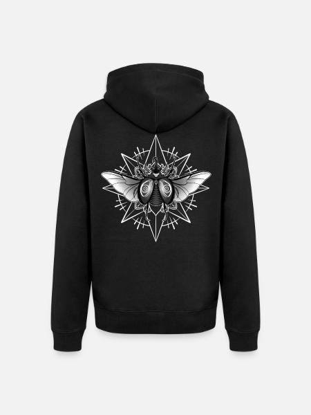 Mandala Beetle Imprimer - Veste à capuche bio Premium Unisexe - noir
