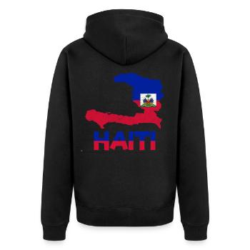 Haïti HaïtiEn Haïti Drapeau Fier Pays I Cadeau - Veste à capuche bio Premium Unisexe - noir - Dos - Nico (187cm)