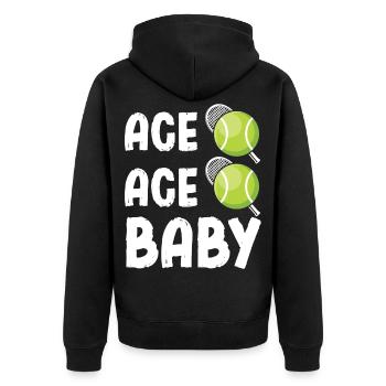 Ace Ace Baby Tennis Dicton - Veste à capuche bio Premium Unisexe - noir - Dos - Nico (187cm)
