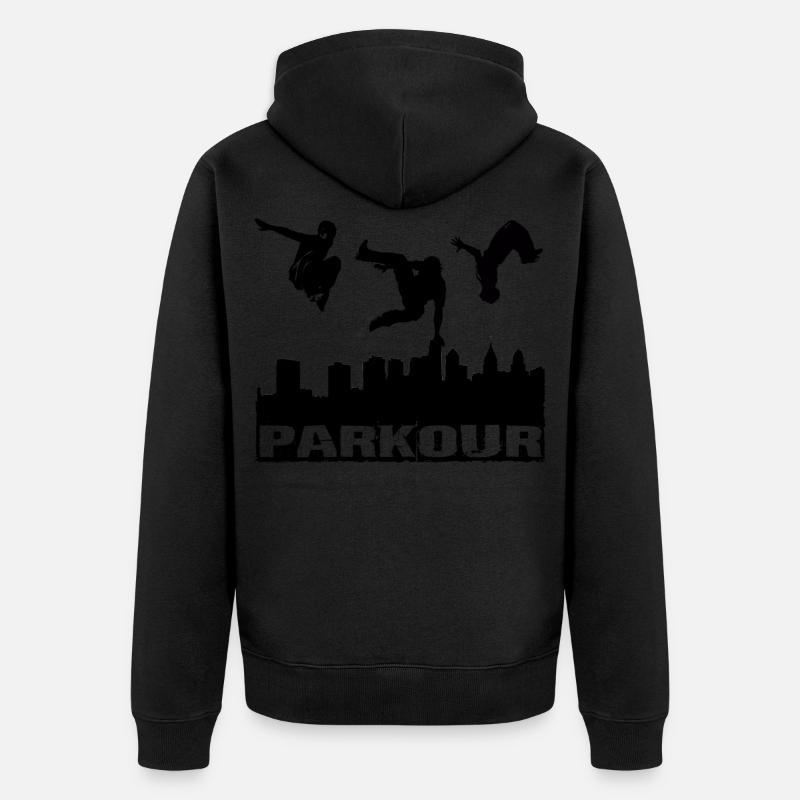 Parkour - Unisex Premium Bio Zip Hoodie - Schwarz