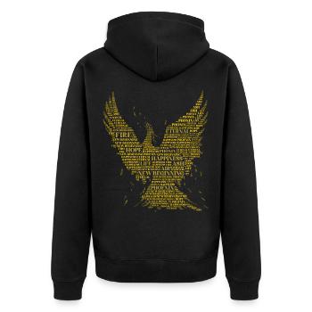 PHOENIX: Conception d’art de mots! Créatures mythiques, mythologie - Veste à capuche bio Premium Unisexe - noir - Dos - Nico (187cm)