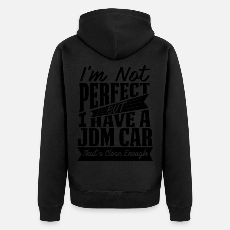 PERFEKT MIT JDM - Unisex Premium Bio Zip Hoodie - Schwarz