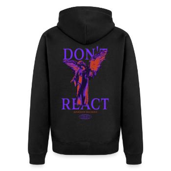 Streetwear Angel Angel Wings Designer Gift - Unisex Premium Organic Zip Hoodie - black - Back - Nico (187cm)