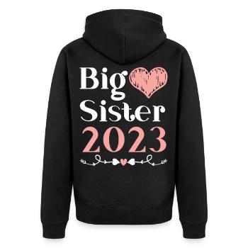 Grande Sœur 2023 Grande Sœur 23 - Veste à capuche bio Premium Unisexe - noir - Dos - Nico (187cm)