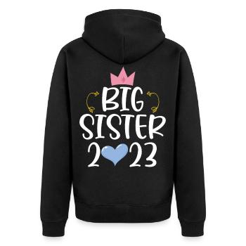 Grande Sœur 2023 Grande Sœur 23 - Veste à capuche bio Premium Unisexe - noir - Dos - Nico (187cm)