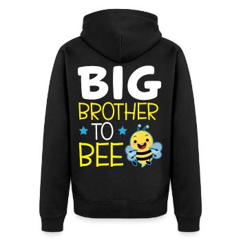 Big Brother To Bee Big Bro - Unisex Premium Organic Zip Hoodie - black - Back - Nico (187cm)
