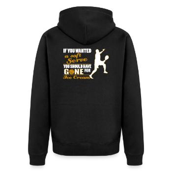 Padel Paddel Tennis Sport Eis Eiscreme I Geschenk - Unisex Premium Bio Zip Hoodie - Schwarz - Hinten - Nico (187cm)
