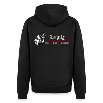 Leipzig Honor Pride Tradition - Veste à capuche bio Premium Unisexe - noir - Dos - Nico (187cm)