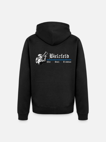 Bielefeld Ehre Stolz Tradition - Unisex Premium Bio Zip Hoodie - Schwarz