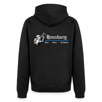 Hamburg Honour Pride Tradition - Unisex Premium Organic Zip Hoodie - black - Back - Nico (187cm)