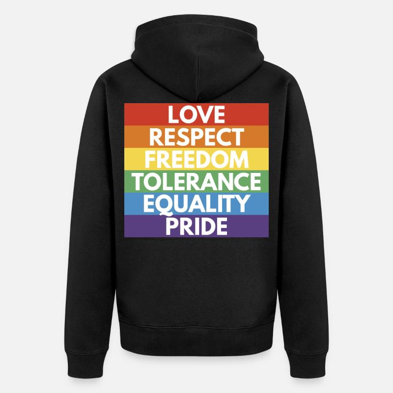 LGBTQ+ - Unisex Premium Bio Zip Hoodie - Schwarz