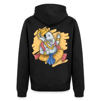 Indien Inder Hindu Ganesha Gott Land I Geschenk - Unisex Premium Bio Zip Hoodie - Schwarz - Hinten - Nico (187cm)
