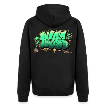 Graffiti de vomir - Veste à capuche bio Premium Unisexe - noir - Dos - Nico (187cm)