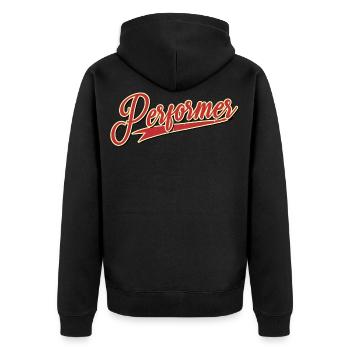 performer performance beauty actor schauspieler - Unisex Premium Bio Zip Hoodie - Schwarz - Hinten - Nico (187cm)