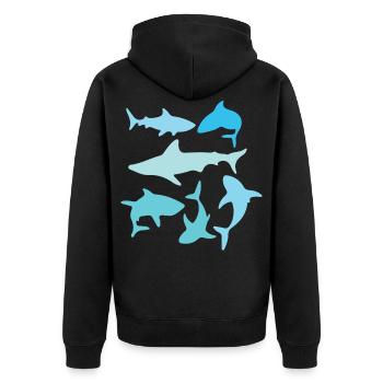 Requins - Veste à capuche bio Premium Unisexe - noir - Dos - Nico (187cm)