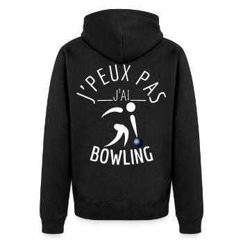 j'peux pas j'ai bowling - Veste à capuche bio Premium Unisexe - noir - Dos - Nico (187cm)