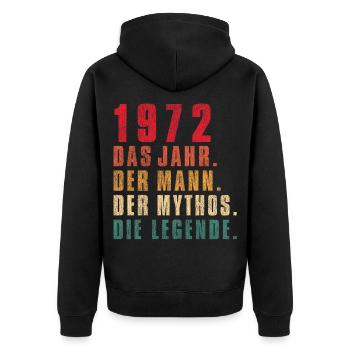 50 Geburtstag 50 Jahre Alt - Unisex Premium Bio Zip Hoodie - Schwarz - Hinten - Nico (187cm)