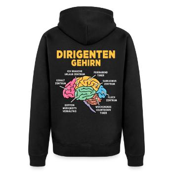 Dirigenten - Unisex Premium Bio Zip Hoodie - Schwarz - Hinten - Nico (187cm)