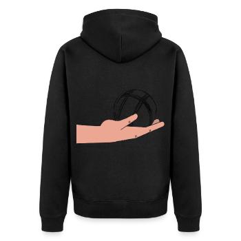 Boule hand avec boule de boule - Veste à capuche bio Premium Unisexe - noir - Dos - Nico (187cm)