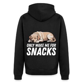 Yellow Golden Labrador ne me réveillez que pour les collations - Veste à capuche bio Premium Unisexe - noir - Dos - Nico (187cm)