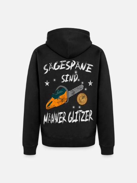 Sägespäne sind Männer Glitzer - Unisex Premium Bio Zip Hoodie - Schwarz