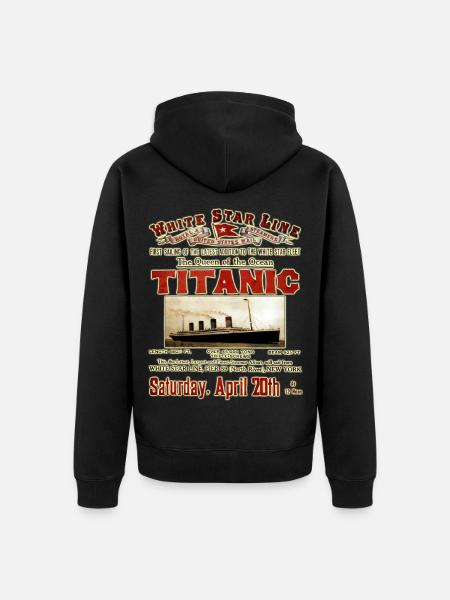 TITANIC VINTAGE KREATION Louis RUNEMBERG © Adagp - Premium økologisk unisex-hættejakke - sort
