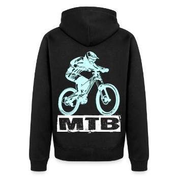 Vélo VTT - Veste à capuche bio Premium Unisexe - noir - Dos - Nico (187cm)