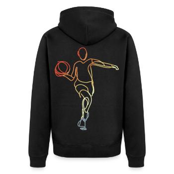 Basketball Player Vintage - Unisex Premium Organic Zip Hoodie - black - Back - Nico (187cm)