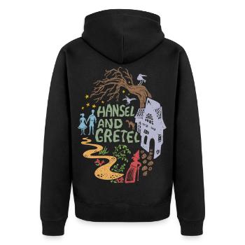 Hansel and Gretel Witch House Vintage - Unisex Premium Organic Zip Hoodie - black - Back - Nico (187cm)