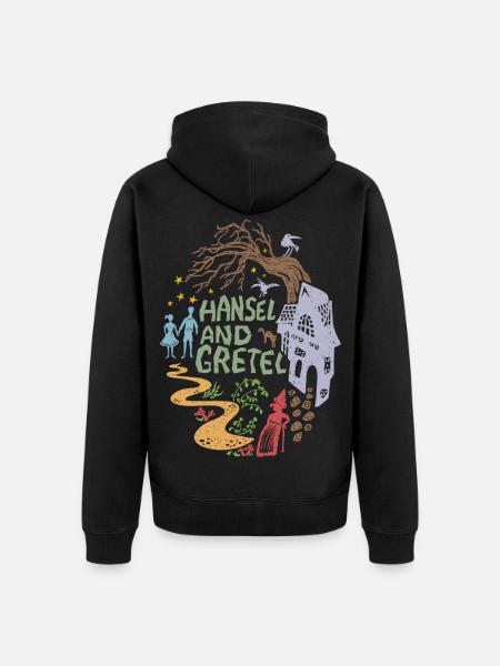 Hänsel und Gretel Hexenhaus Vintage - Unisex Premium Bio Zip Hoodie - Schwarz