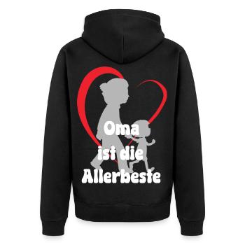 Grandma is the very best heart love Grandma with grandson - Unisex Premium Organic Zip Hoodie - black - Back - Nico (187cm)