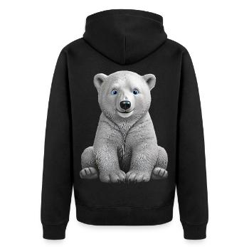Eisbaer - Unisex Premium Organic Zip Hoodie - black - Back - Nico (187cm)