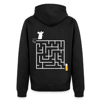 Carnival Mouse Kölsch Cologne Alaaf Costume Funny Fun - Unisex Premium Organic Zip Hoodie - black - Back - Nico (187cm)